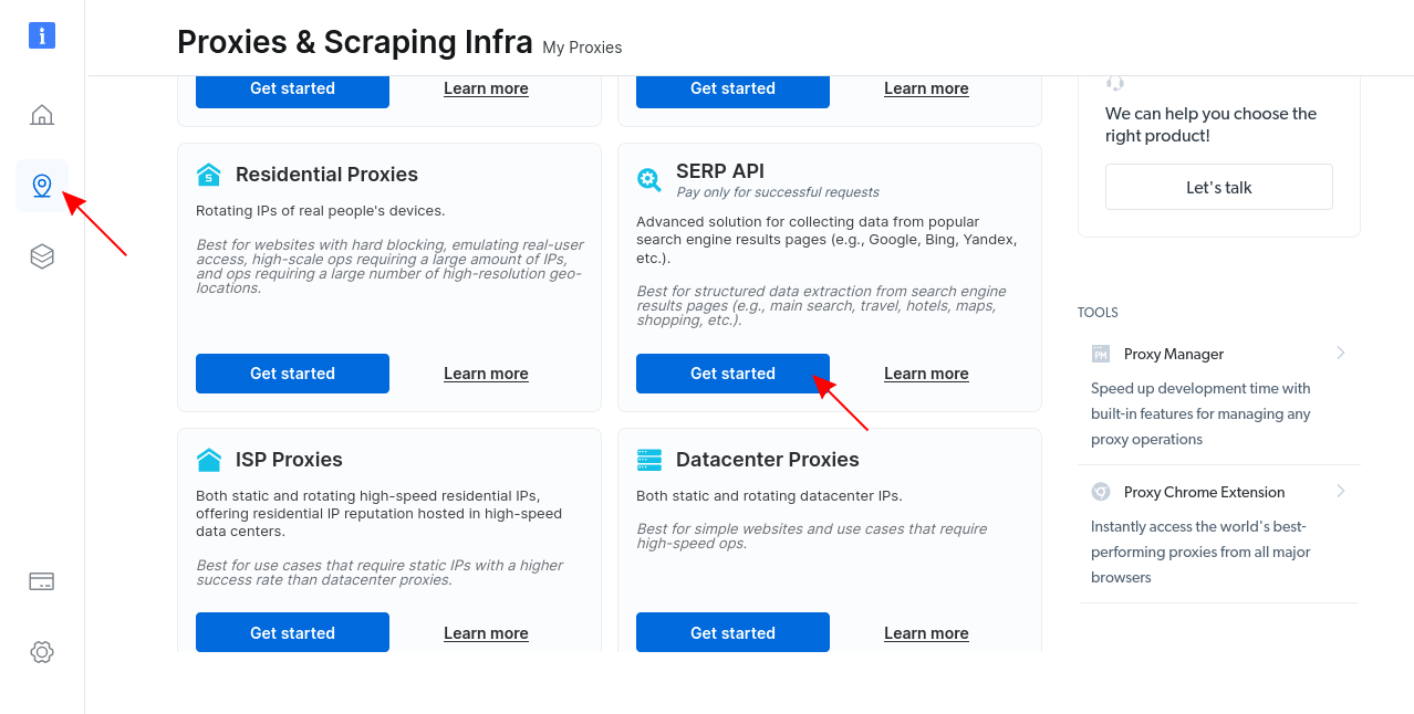 Infraestructura de raspado web de proxies