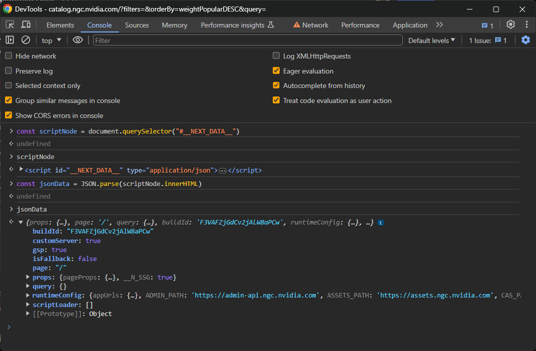 jsondata object with all the data