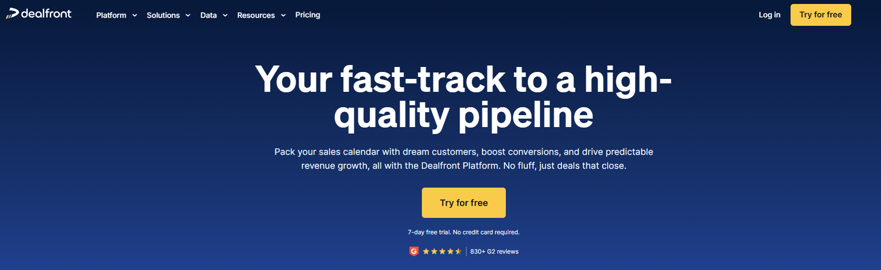 Página de inicio de Dealfront