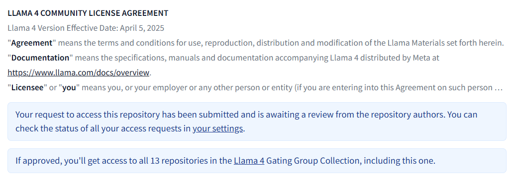 The result after filling in the form