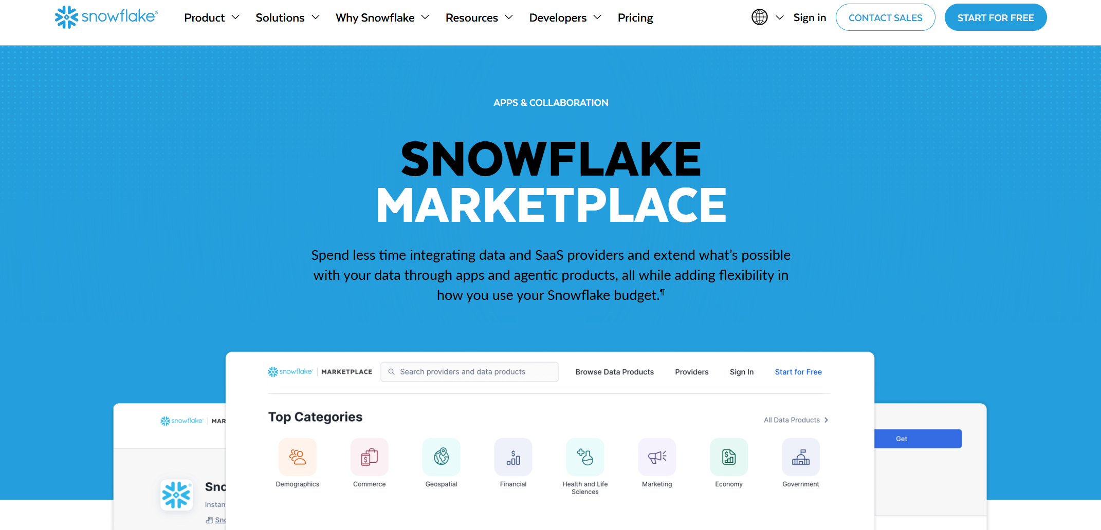 Mercado de copos de nieve