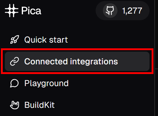Haga clic en la opción de menú "Integraciones conectadas".