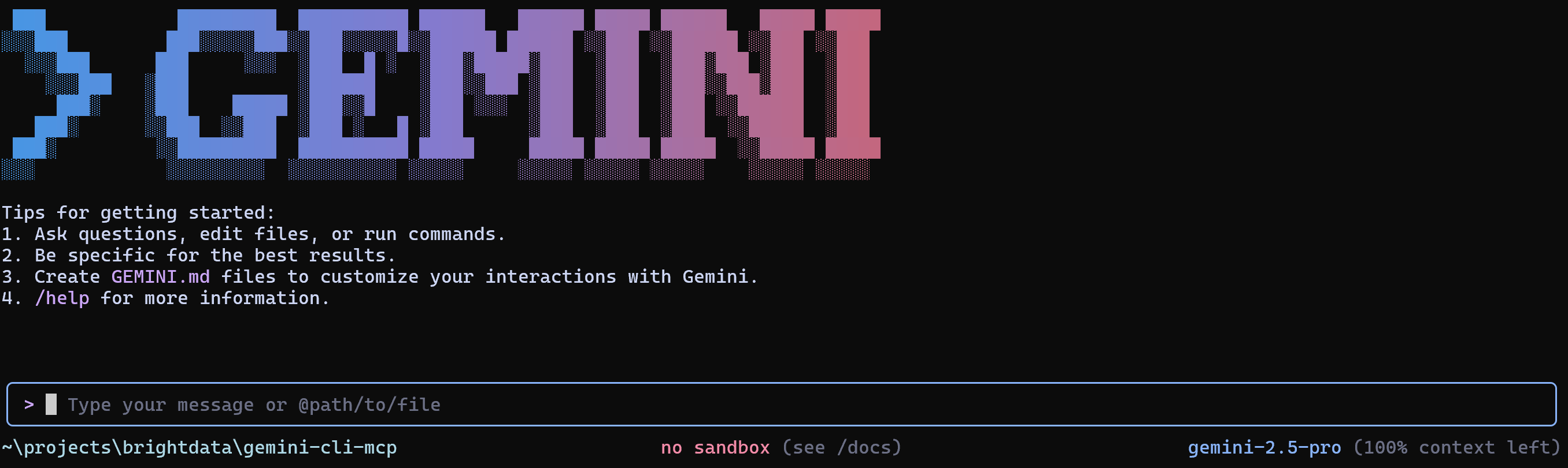 La vista de avisos de Gemini CLI