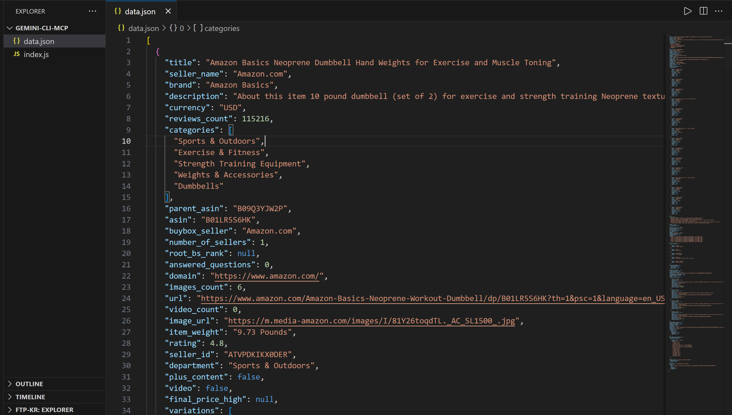 data.json en VSC