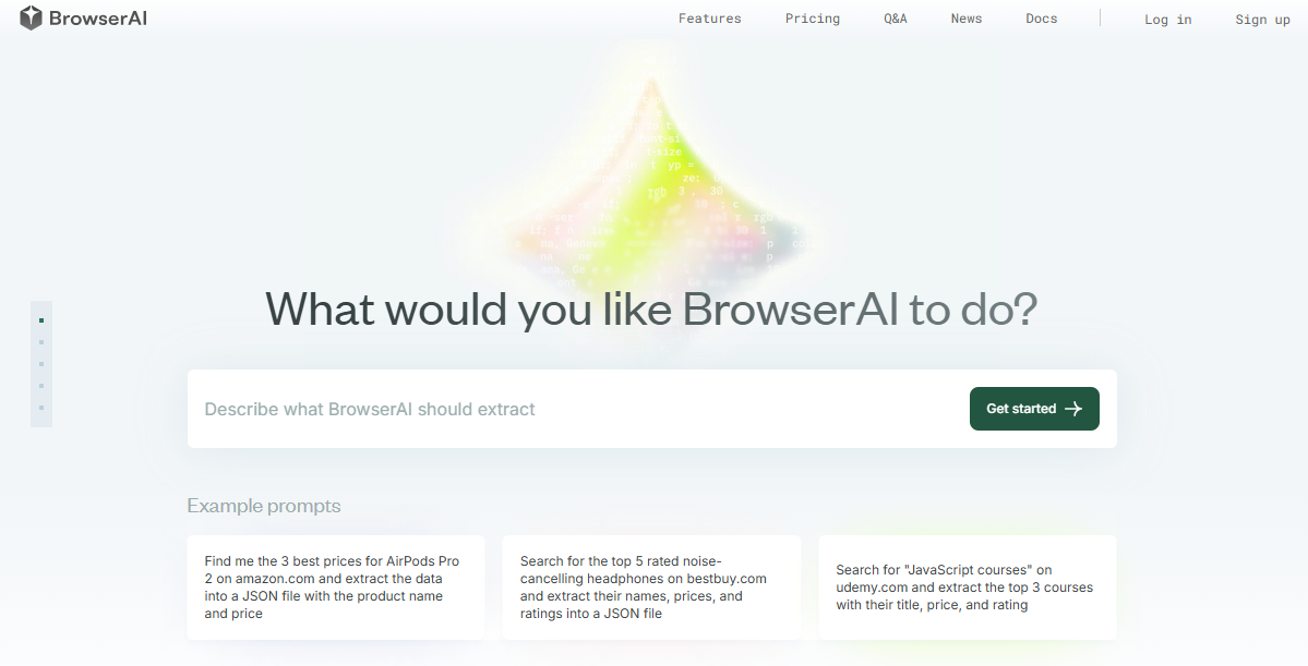 Sitio web de BrowserAI