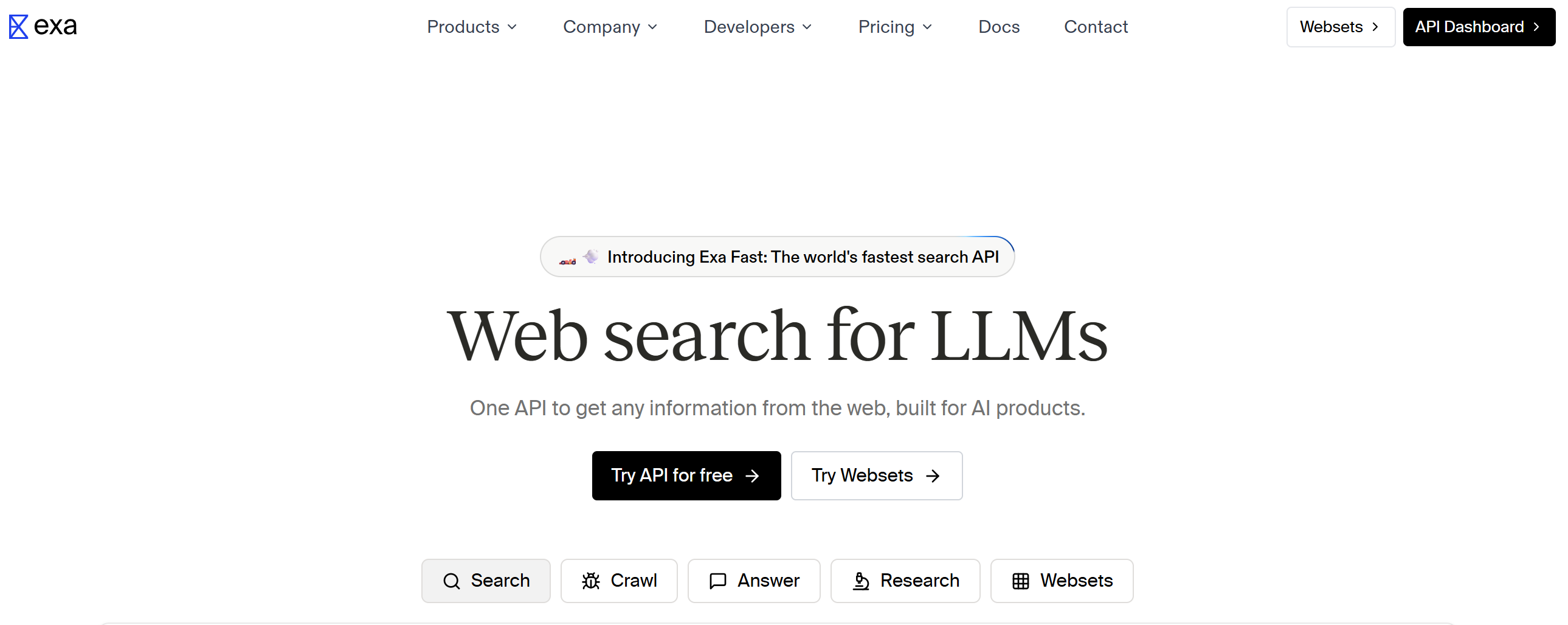 Exa búsqueda en la web de LLMs