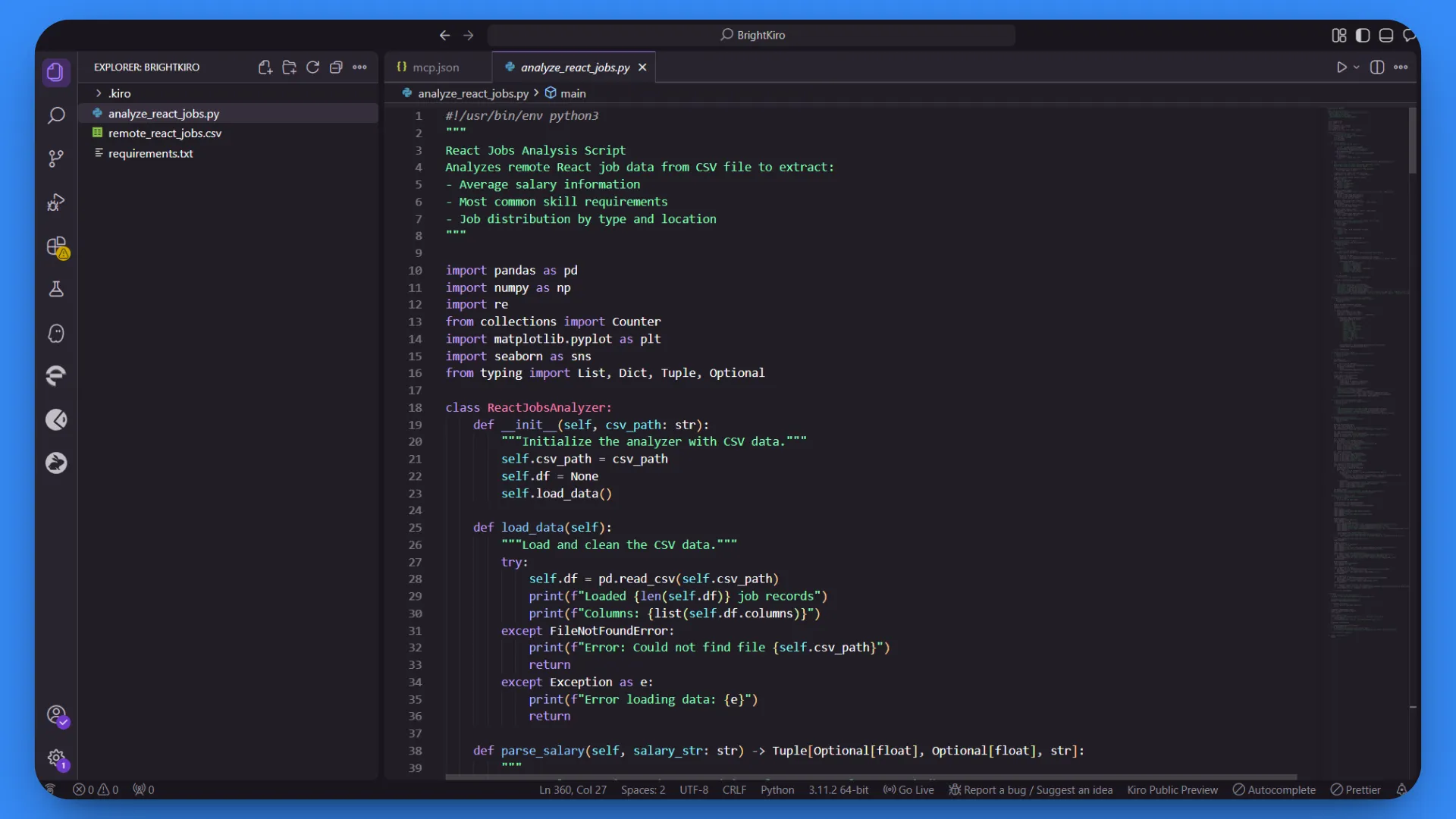 The two files in the project directory