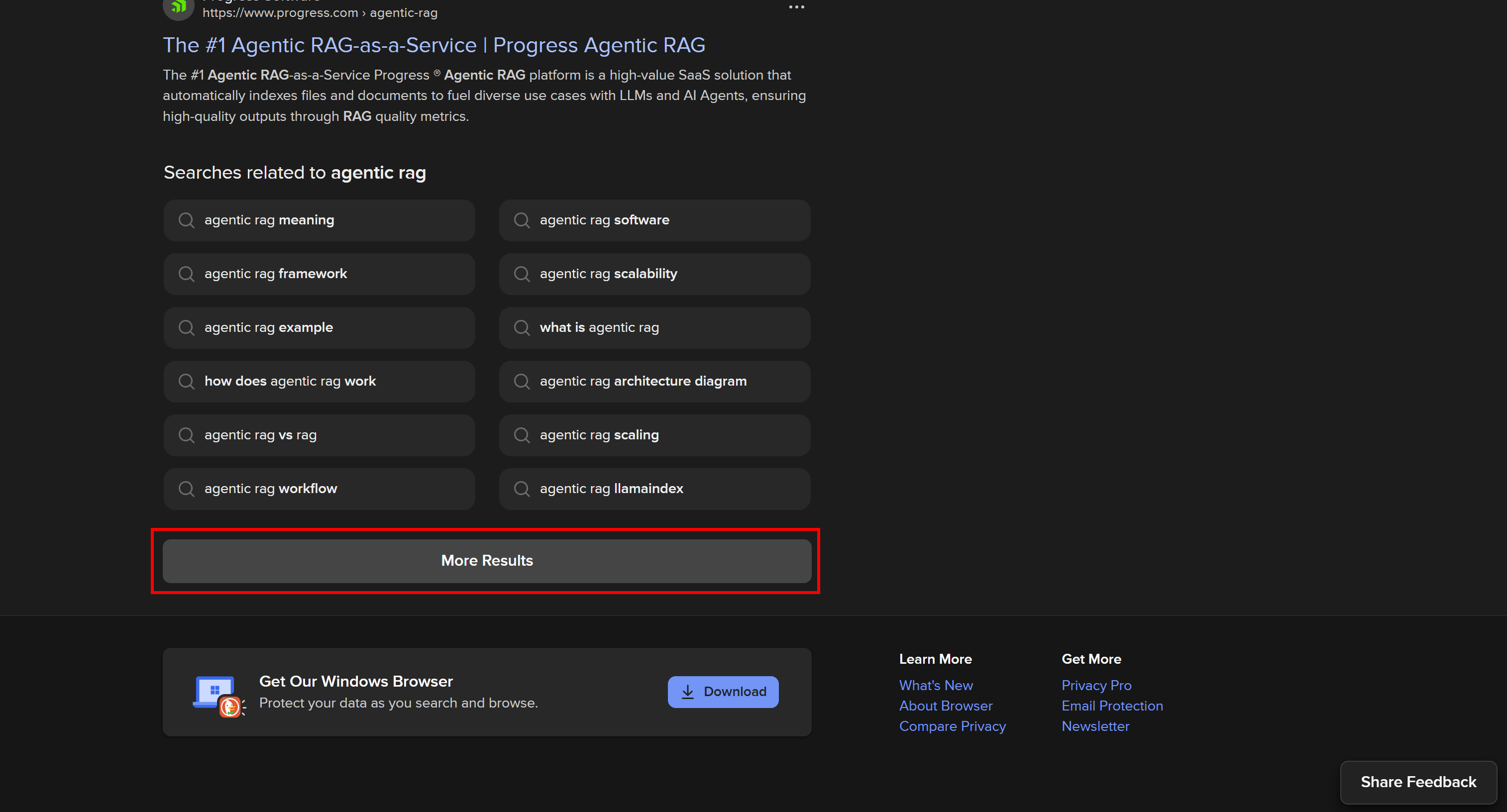 The “More Results" button