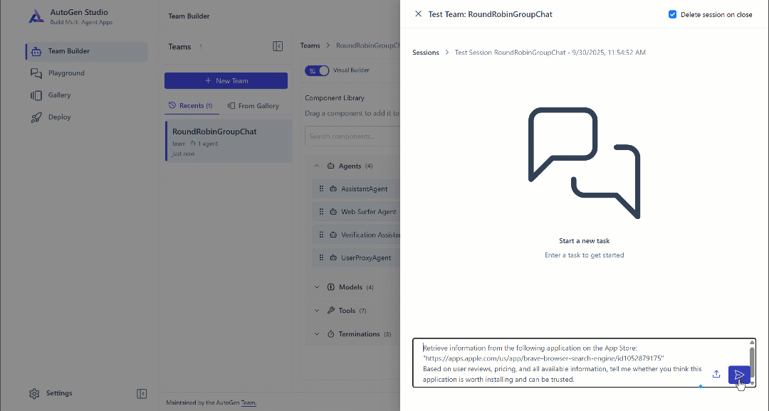 Executing the same task as before