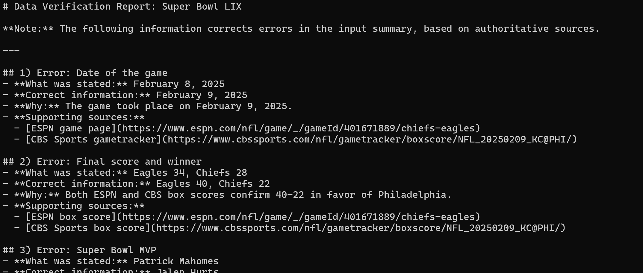 The final output Markdown