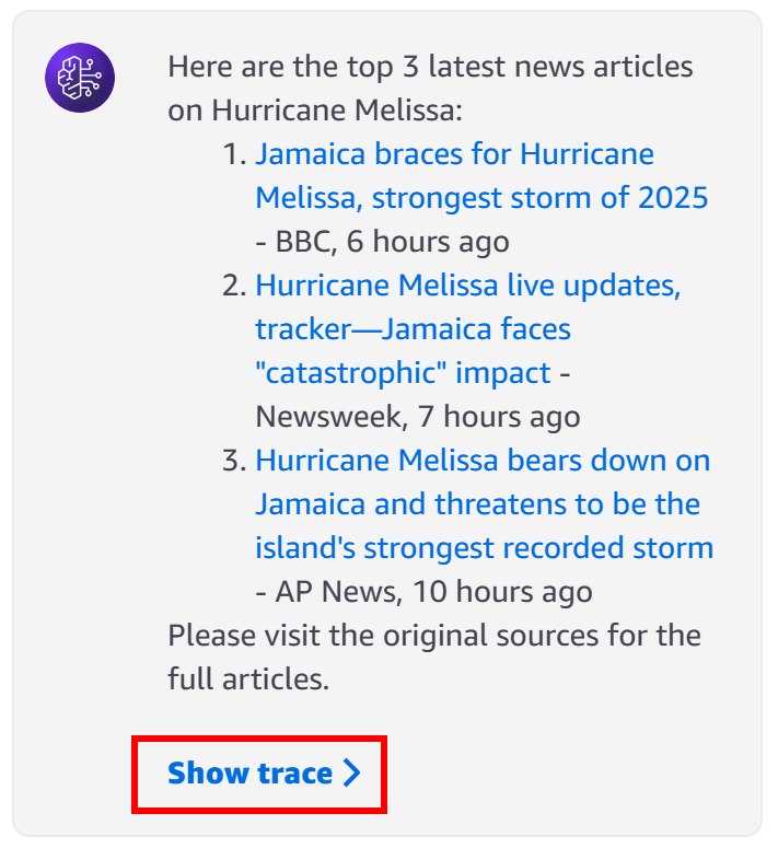 Following the “Show trace” link