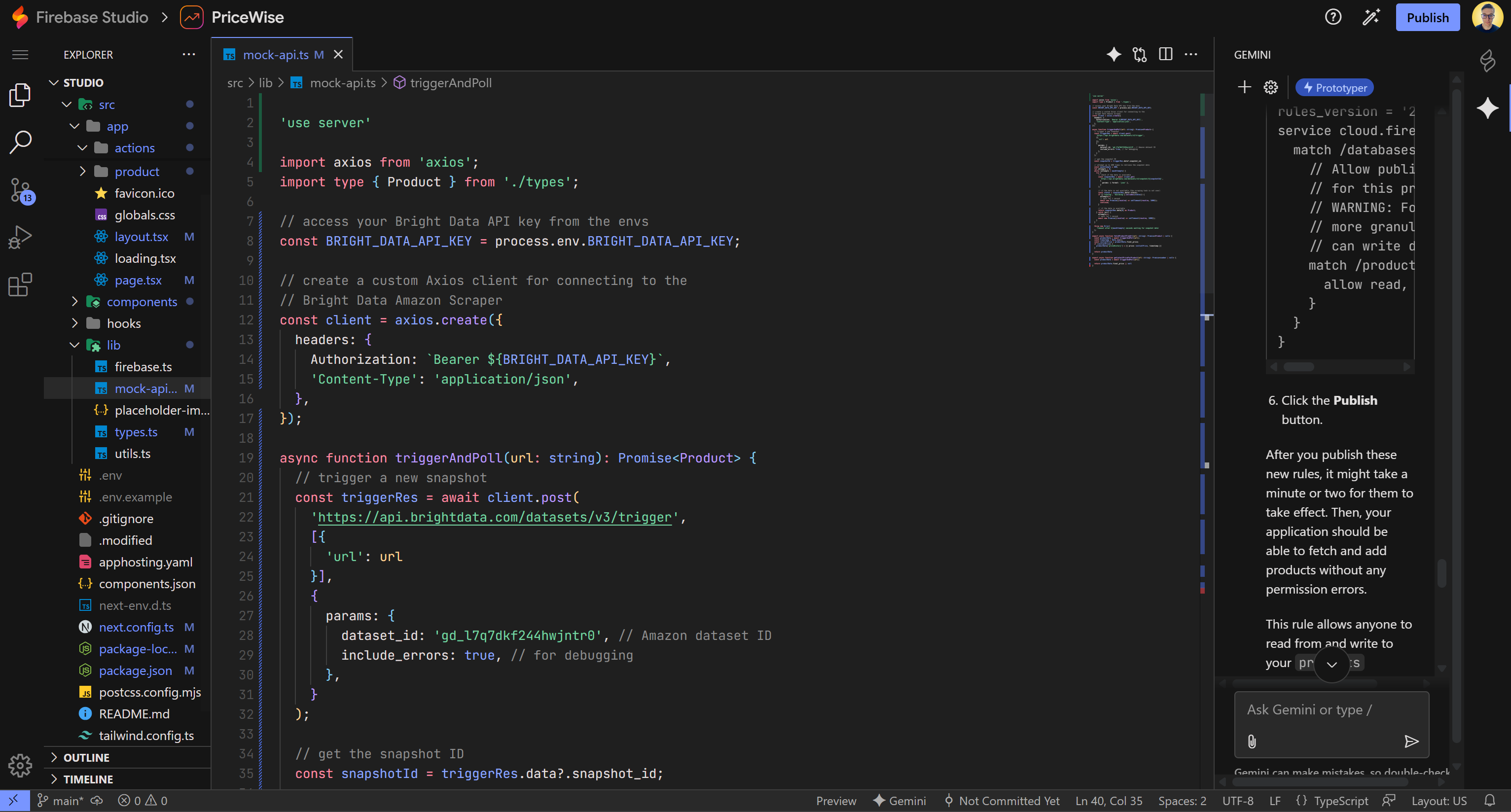 The new code in src/lib/mock-api.ts