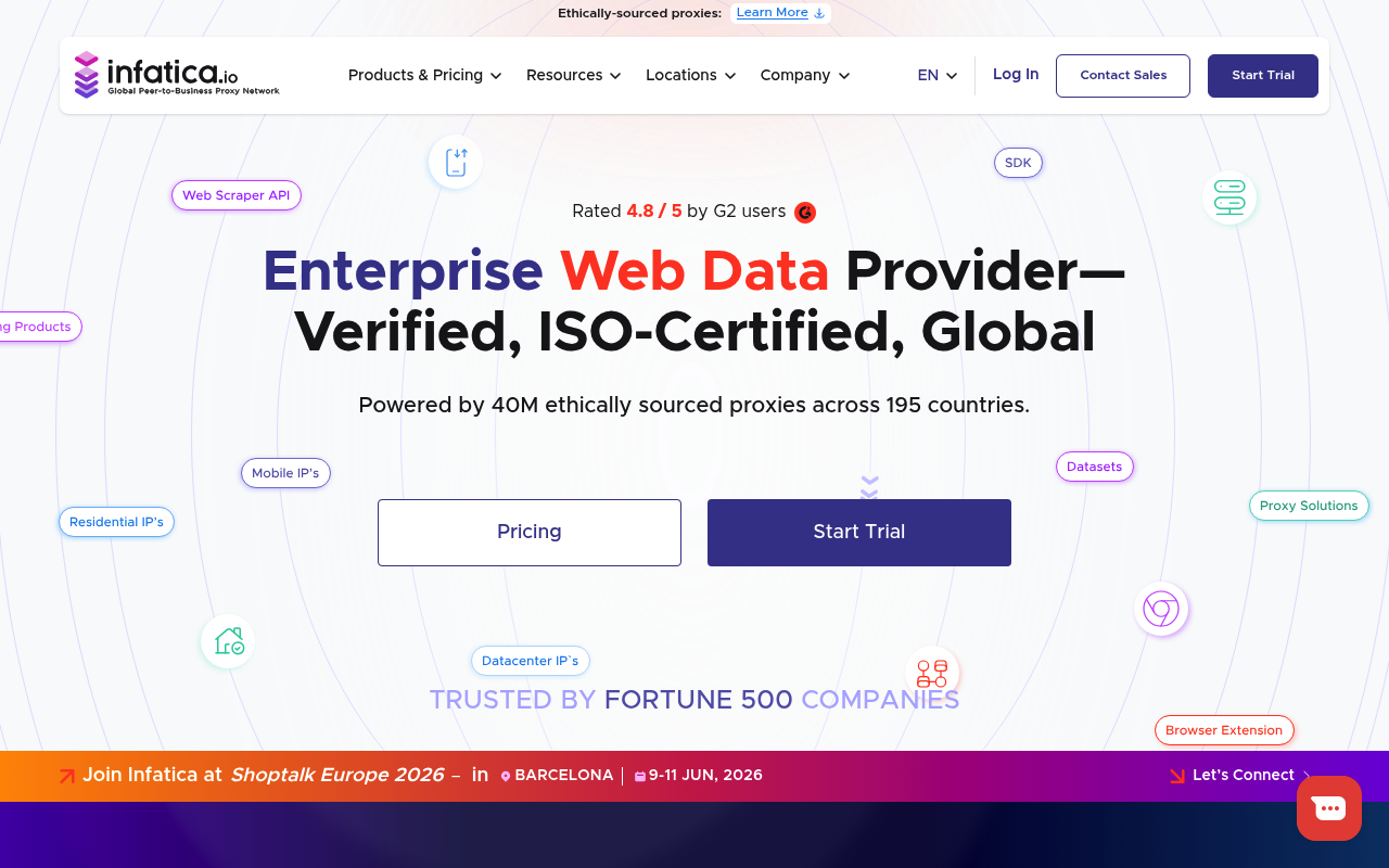 Infatica homepage