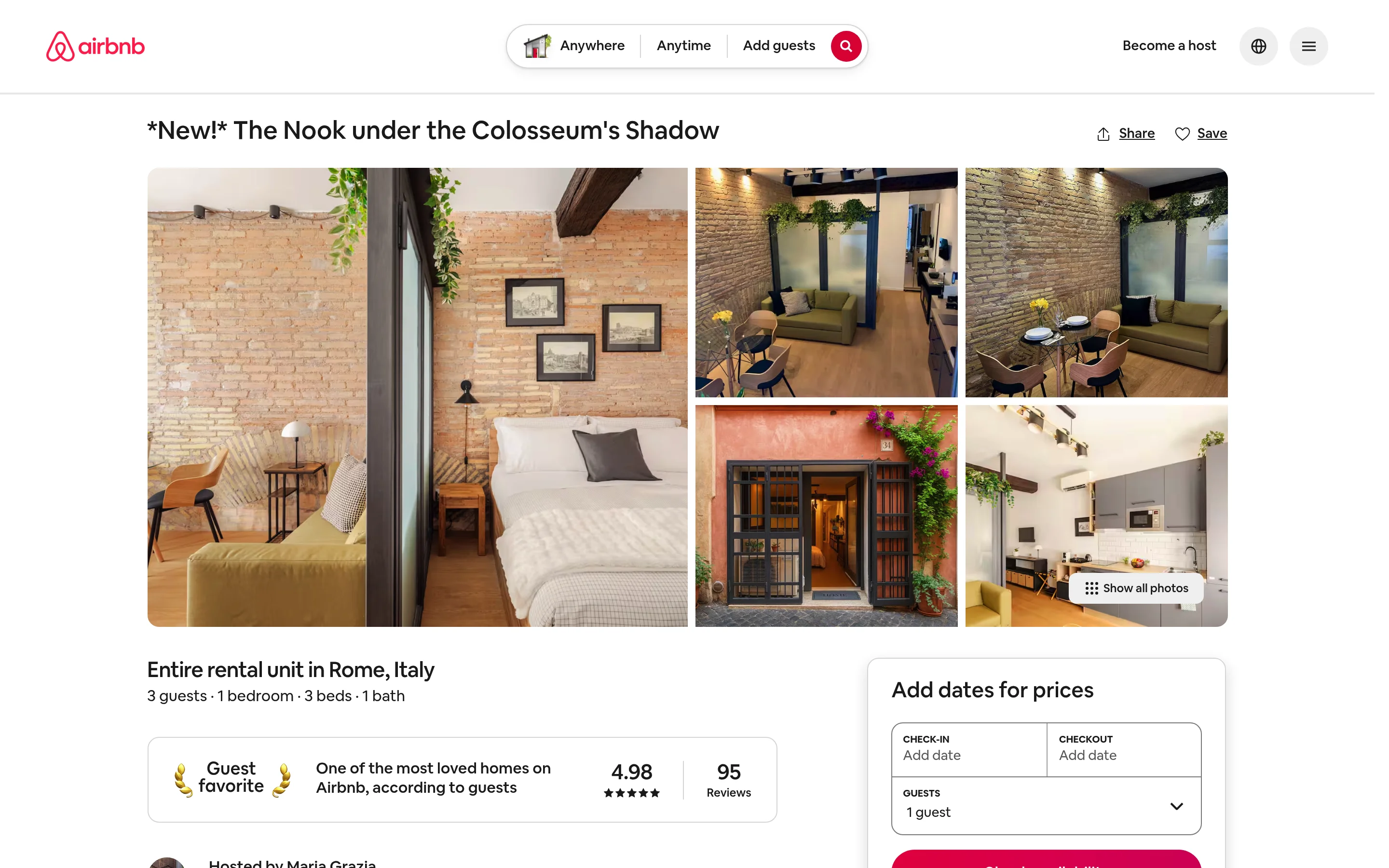 El listado de Airbnb recopilado en este ejemplo