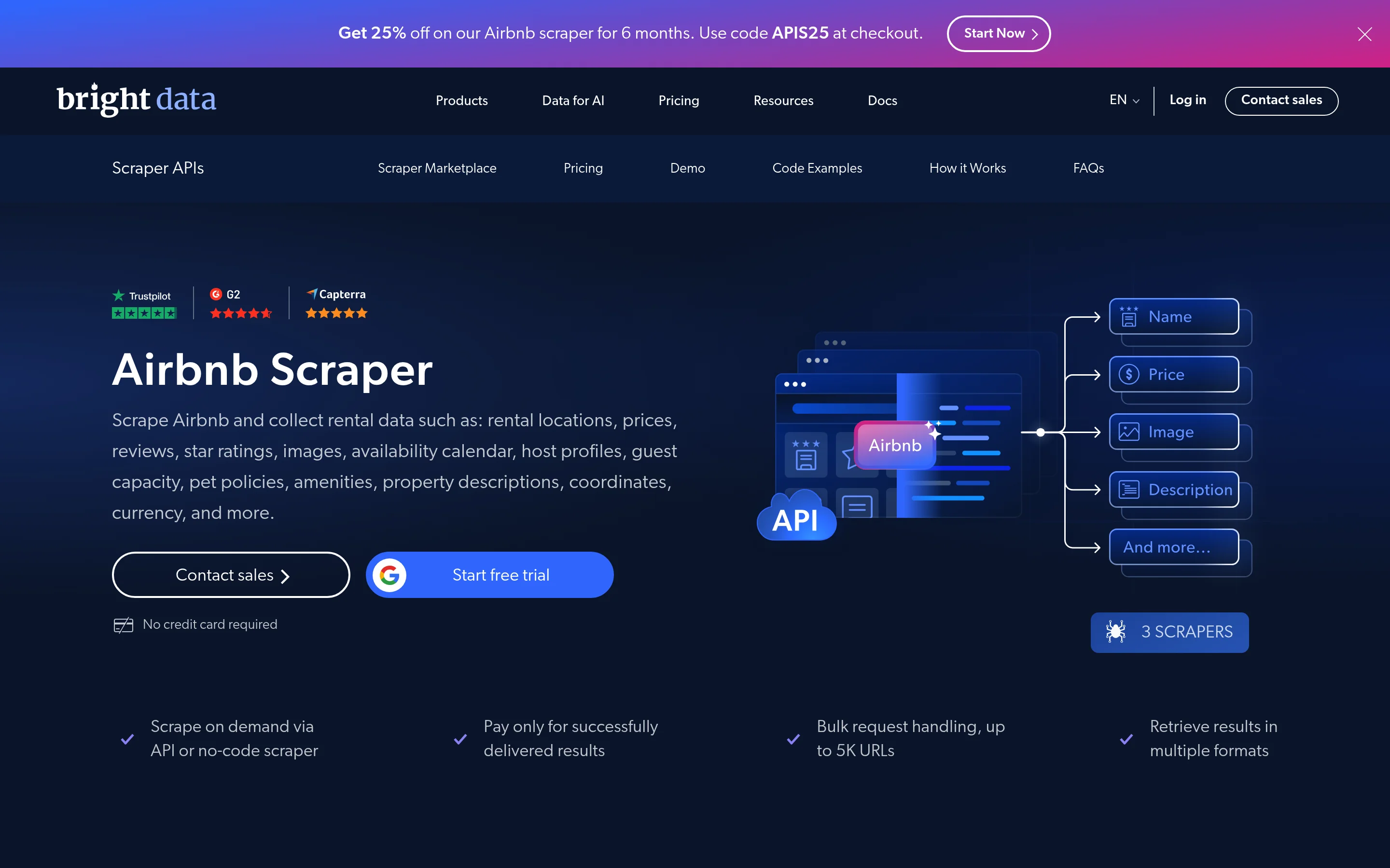Scraper de Airbnb de Bright Data