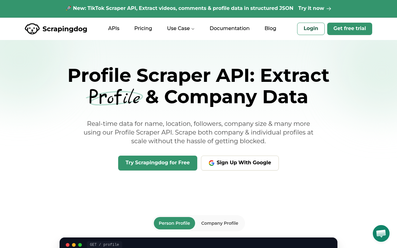API de Scraper de LinkedIn de Scrapingdog